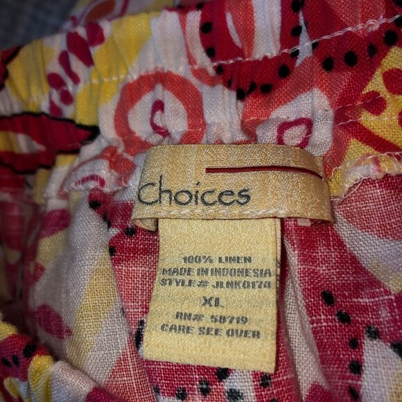 Set of 2 Choices Womens Pink Floral Linen Large Blazer Jacket XL Skirt Summer - Picture 7 of 16